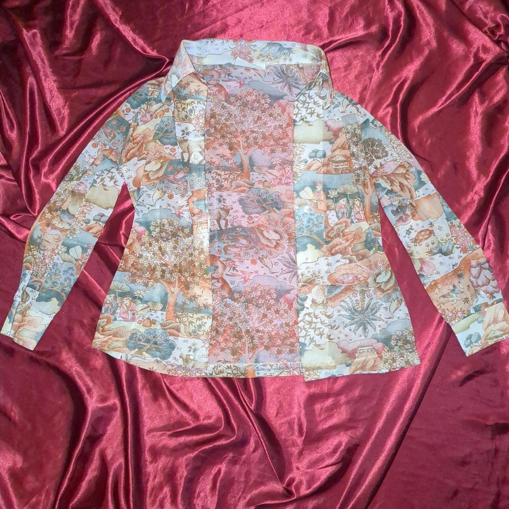Vibrant Nature-Inspired Button-Up Shirt